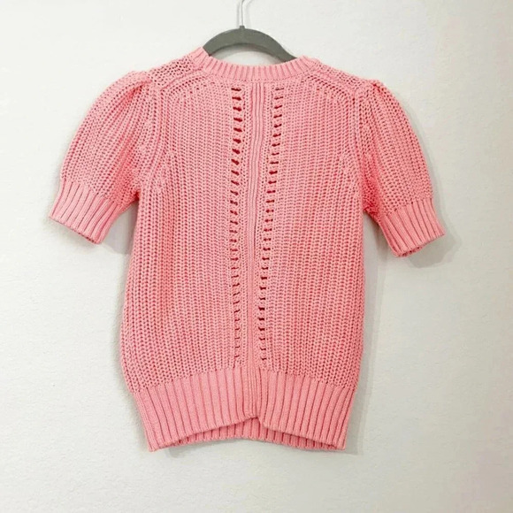 LUCKY BRAND Size XS Pleated Short-sleeve Sweater In Pink New!! - Picture 8 of 8